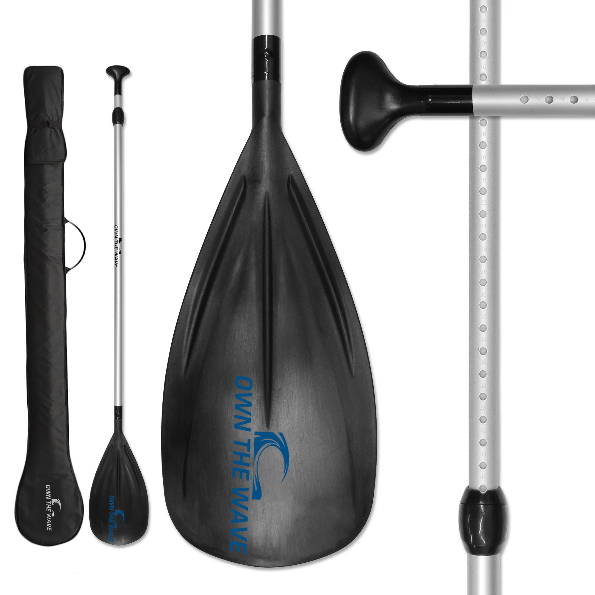 Own the Wave 2-Piece Alloy SUP Paddle with Bag