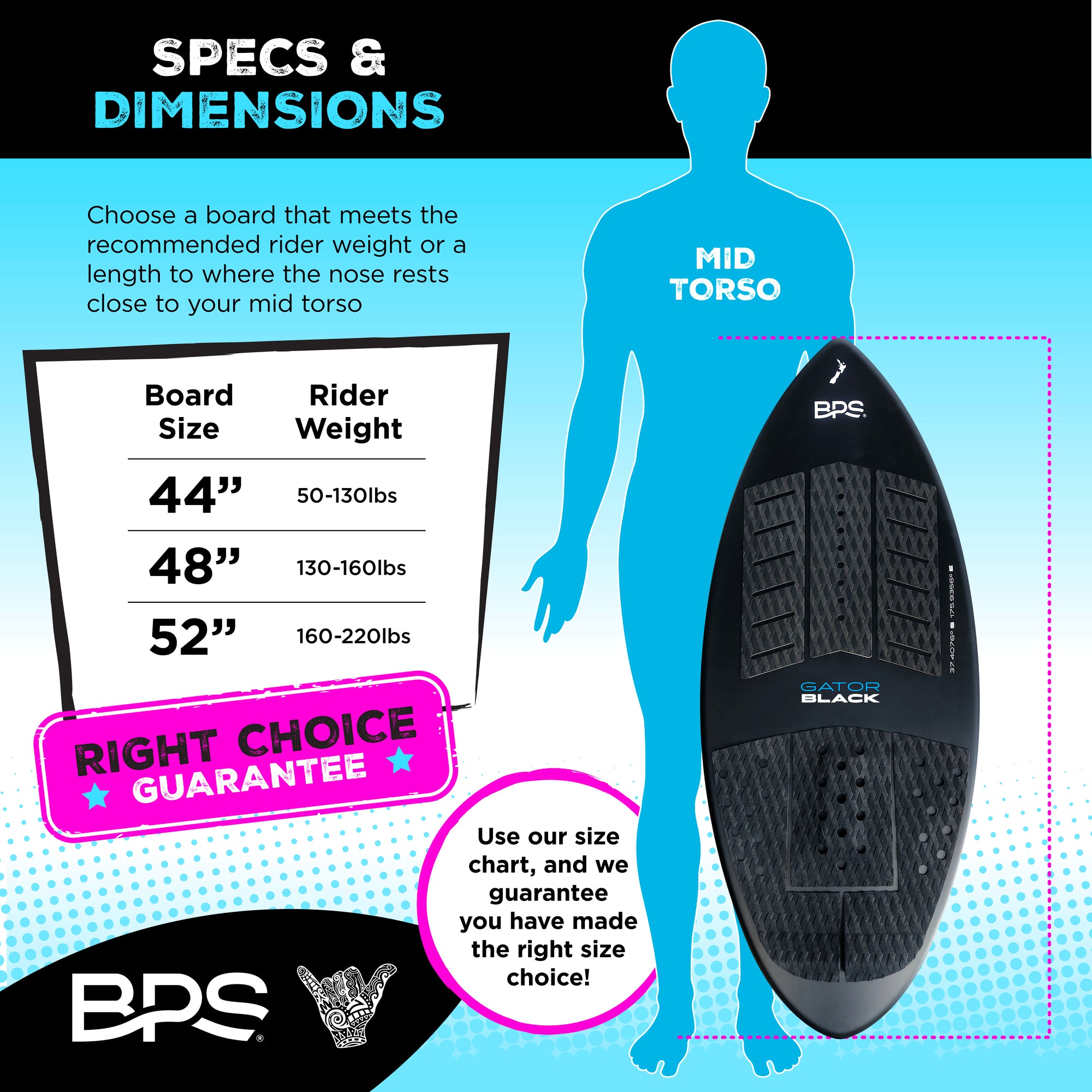 Gator Black' Fiberglass Skimboard – Barrel Point Surf US