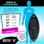 BPS 'GATOR BLACK' Fiberglass Skimboard