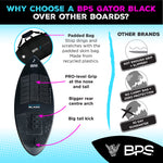 BPS 'GATOR BLACK' Fiberglass Skimboard