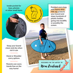 Own the Wave 'Black Clawstrike' Skimboard with Carry Bag