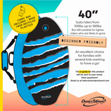Own the Wave 'Black Clawstrike' 40" Skimboard with Carry Bag