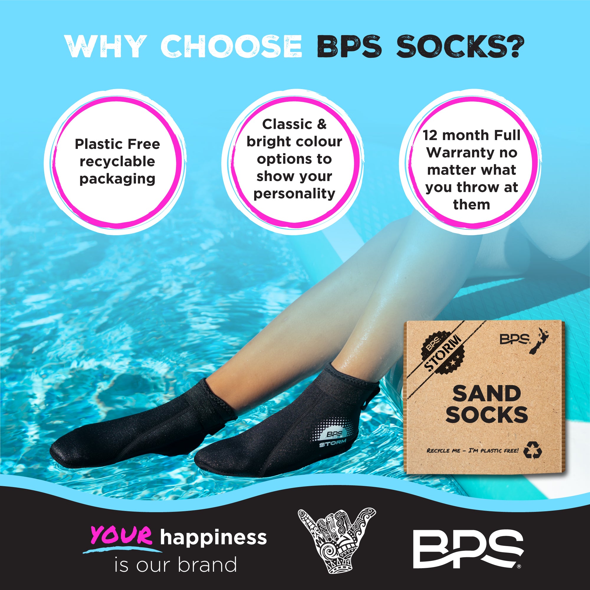 Sand Soccer Socks BPS Neoprene Water Socks 3mm Anti-Slip Beach