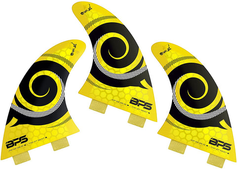BPS Fiberglass FCS Surfboard Fins Large (G7/M7) / Yellow