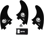 BPS Fiberglass Reinforced FCS Surfboard Fins Black / Koru