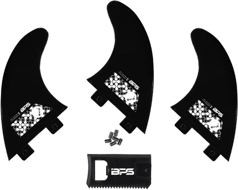 BPS Fiberglass Reinforced FCS Surfboard Fins Black / Link