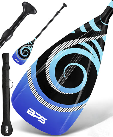 BPS 'Koru' 2-Piece Full Carbon Fiber SUP Paddle Blue