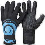 BPS 'Koru' 3mm Diving Gloves Black with Snorkel Blue / XS
