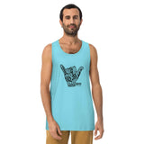 BPS 'Shaka Hand' Men's Tank Top Pacific Blue / S