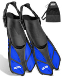 BPS Short-Blade Swim Fins XXS/XS / Blue