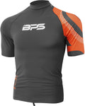 BPS Short Sleeve Rashguard Patterned Charcoal & Orange / Small
