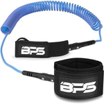 BPS 'Storm' 10' SUP Coiled Leash Classic / Blue w/ Waterproof Bag