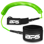 BPS 'Storm' 10' SUP Coiled Leash Classic / Green w/ Waterproof Bag