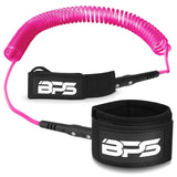 BPS 'Storm' 10' SUP Coiled Leash Classic / Pink w/ Waterproof Bag