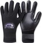 BPS 'Storm' 3mm Dive Gloves Black with Lilac Grey Accent / XXL