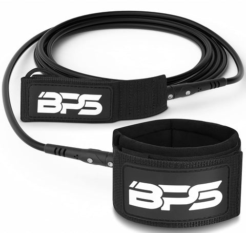 BPS Surfboard 7mm Straight Leash 8' / Classic Black