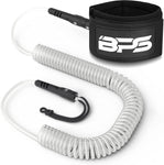 BPS 'Ultralite' 10' SUP Coiled Leash Classic White