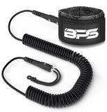 BPS 'Ultralite' 10' SUP Coiled Leash Koru Black