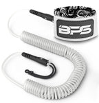 BPS 'Ultralite' 10' SUP Coiled Leash Koru White