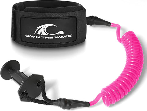 Own the Wave 'Premium' Bodyboard Leash Pink